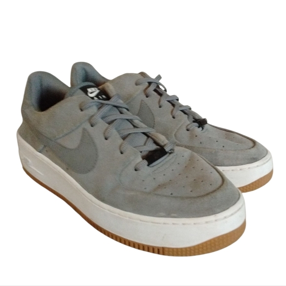 Nike Air Force 1 Sage Low Top Cool Grey Suede Sneakers Men's Size 9.5 - Picture 8 of 12